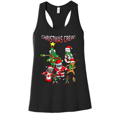 Santa Black African American Christmas Crew Flossing Floss TShirt Women's Racerback Tank