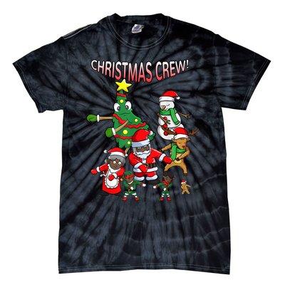 Santa Black African American Christmas Crew Flossing Floss TShirt Tie-Dye T-Shirt