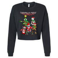 Santa Black African American Christmas Crew Flossing Floss TShirt Cropped Pullover Crew