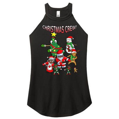 Santa Black African American Christmas Crew Flossing Floss TShirt Women's Perfect Tri Rocker Tank