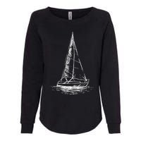 Sailor Boating Anchor Simple Line Drawing Sailboat Sailing Womens California Wash Sweatshirt