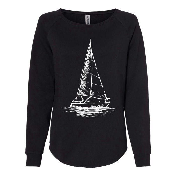 Sailor Boating Anchor Simple Line Drawing Sailboat Sailing Womens California Wash Sweatshirt