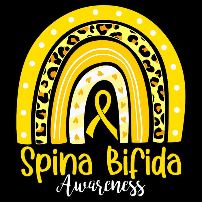 Spina Bifida Awareness Yellow Ribbon Leopard Rainbow Impact Tech Backpack