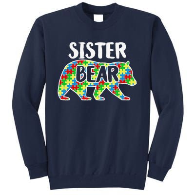 Sister Bear Autism Awareness Month Family Support Tall Sweatshirt