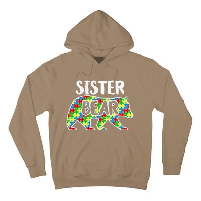 Sister Bear Autism Awareness Month Family Support Hoodie