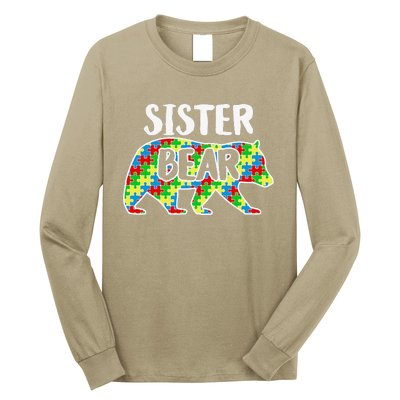 Sister Bear Autism Awareness Month Family Support Long Sleeve Shirt