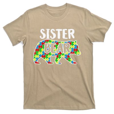 Sister Bear Autism Awareness Month Family Support T-Shirt