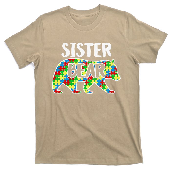 Sister Bear Autism Awareness Month Family Support T-Shirt