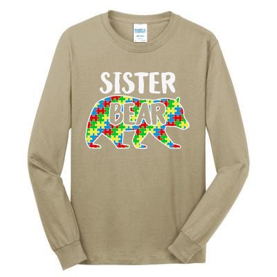 Sister Bear Autism Awareness Month Family Support Tall Long Sleeve T-Shirt