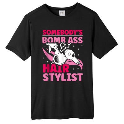 Somebody's Bomb Ass Hairstylist Hairdresser Tall Fusion ChromaSoft Performance T-Shirt