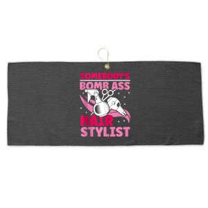 Somebody's Bomb Ass Hairstylist Hairdresser Large Microfiber Waffle Golf Towel