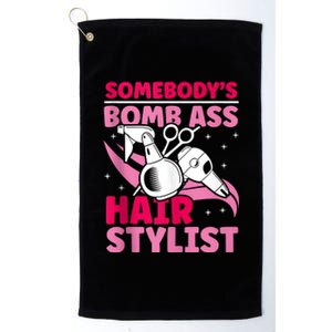 Somebody's Bomb Ass Hairstylist Hairdresser Platinum Collection Golf Towel