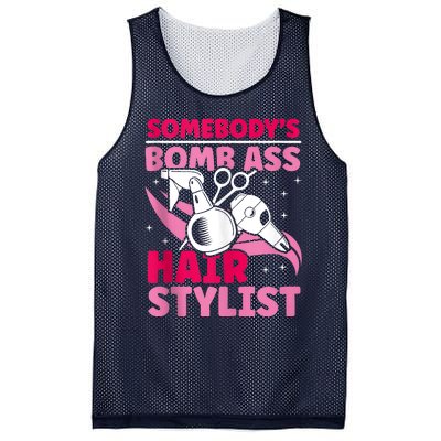 Somebody's Bomb Ass Hairstylist Hairdresser Mesh Reversible Basketball Jersey Tank