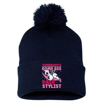 Somebody's Bomb Ass Hairstylist Hairdresser Pom Pom 12in Knit Beanie