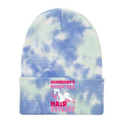 Somebody's Bomb Ass Hairstylist Hairdresser Tie Dye 12in Knit Beanie