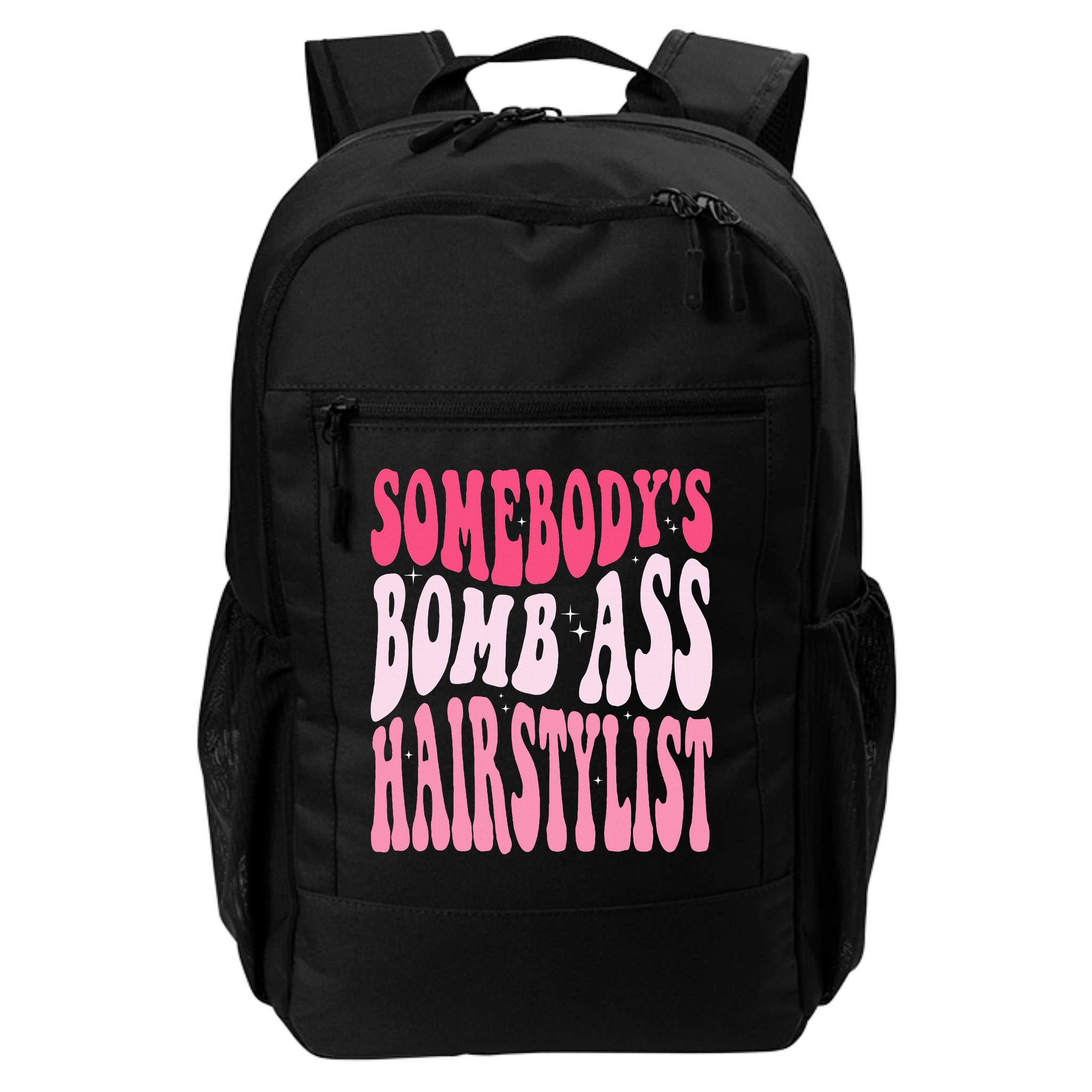 Somebody's Bomb Ass Hairstylist Groovy Hair Stylist Backpack