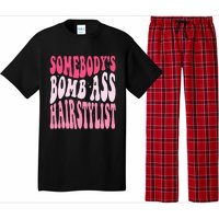 Somebody's Bomb Ass Hairstylist Groovy Hair Stylist Pajama Set