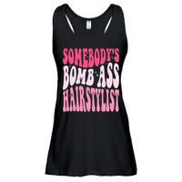 Somebody's Bomb Ass Hairstylist Groovy Hair Stylist Ladies Essential Flowy Tank