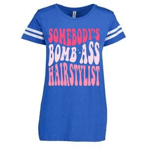 Somebody's Bomb Ass Hairstylist Groovy Hair Stylist Enza Ladies Jersey Football T-Shirt