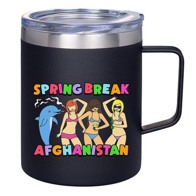Spring Break Afghanistan Political Satire Dark Humor Meme 12oz Stainless Steel Coffee Mug