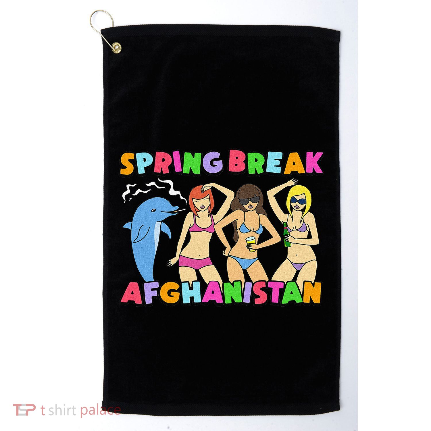 Spring Break Afghanistan Political Satire Dark Humor Meme Golf Towel