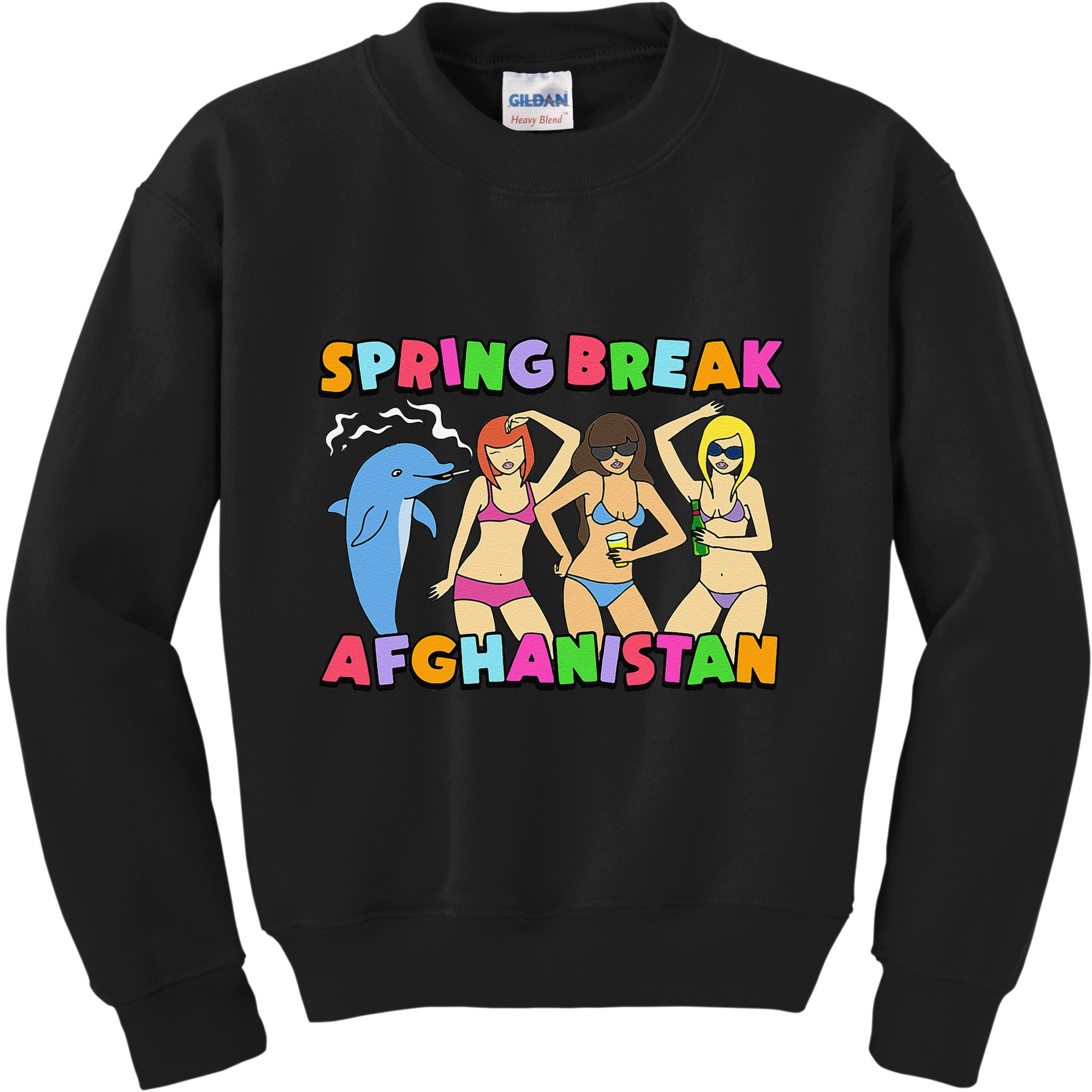 Spring Break Afghanistan Political Satire Dark Humor Meme Kids Sweatshirt