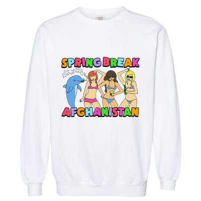 Spring Break Afghanistan Political Satire Dark Humor Meme Garment-Dyed Sweatshirt