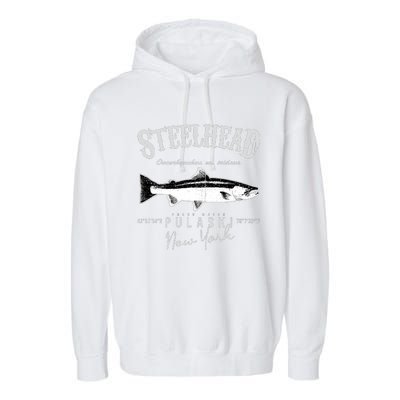 Steelhead Bass At Pulaski New York Garment-Dyed Fleece Hoodie