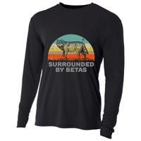 Surrounded By Betas Alpha Wolf Cooling Performance Long Sleeve Crew