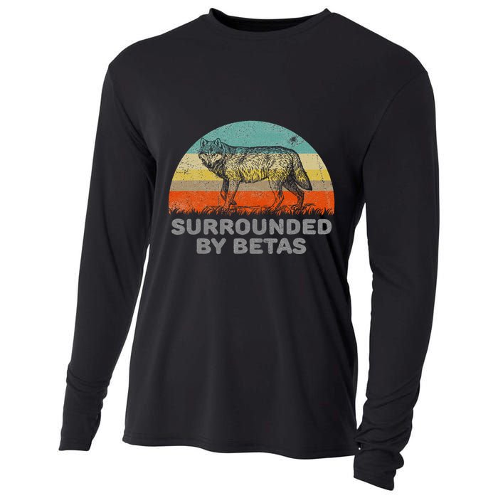 Surrounded By Betas Alpha Wolf Cooling Performance Long Sleeve Crew
