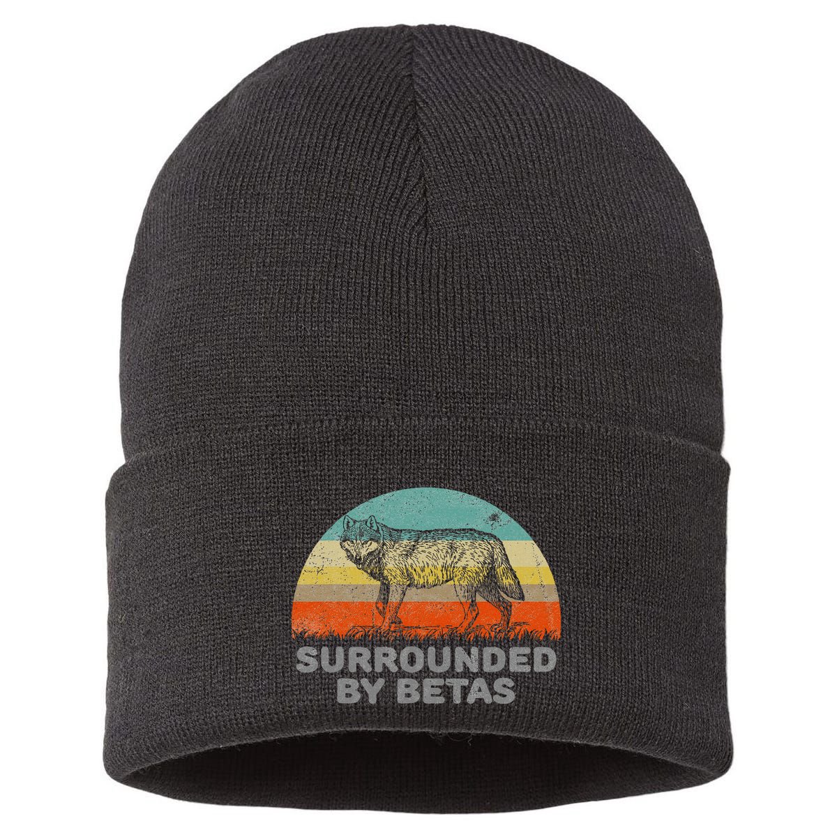 Surrounded By Betas Alpha Wolf Sustainable Knit Beanie