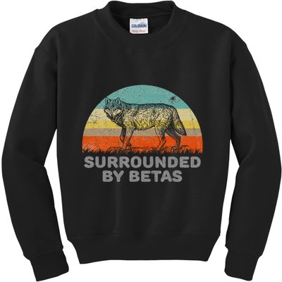 Surrounded By Betas Alpha Wolf Kids Sweatshirt