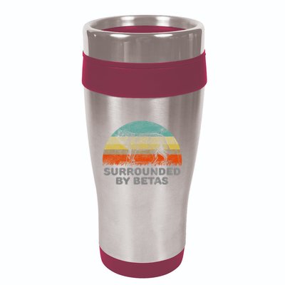 Surrounded By Betas Alpha Wolf 16oz Travel Tumbler
