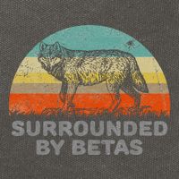 Surrounded By Betas Alpha Wolf Cotton Canvas Backpack