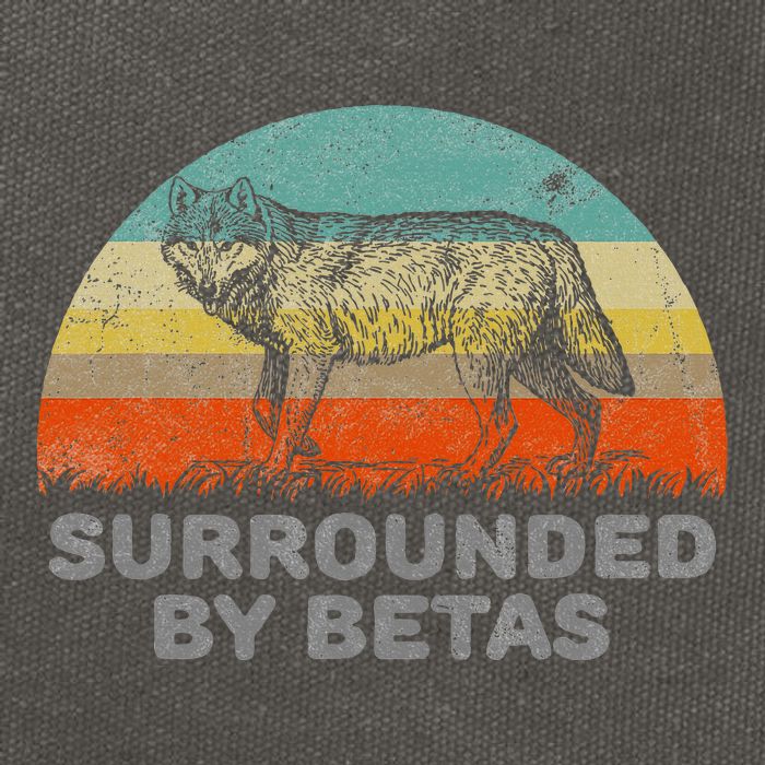 Surrounded By Betas Alpha Wolf Cotton Canvas Backpack