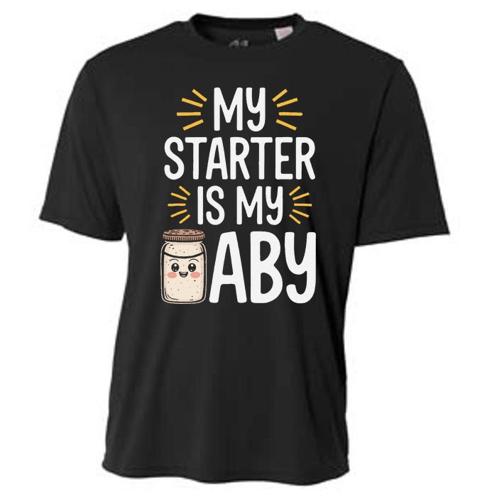 Starter Bread Baking Bakery Sourdough Starter Baker Cooling Performance Crew T-Shirt