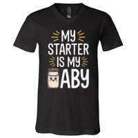 Starter Bread Baking Bakery Sourdough Starter Baker V-Neck T-Shirt