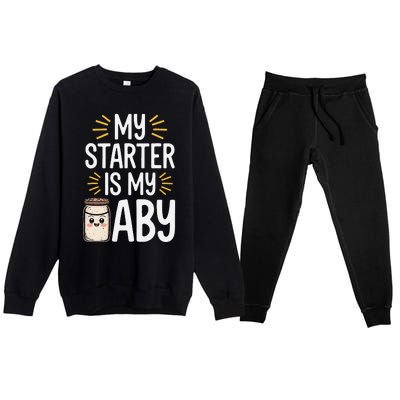 Starter Bread Baking Bakery Sourdough Starter Baker Premium Crewneck Sweatsuit Set