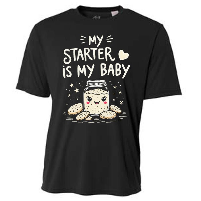 Starter Bread Baking Bakery Sourdough Starter Baker Cooling Performance Crew T-Shirt