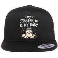 Starter Bread Baking Bakery Sourdough Starter Baker Flat Bill Trucker Hat