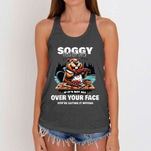 Soggy Beaver Bbq If ItS Not All Over Your Face Women's Knotted Racerback Tank