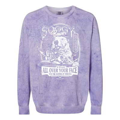 Soggy Beaver Bbq Funny Colorblast Crewneck Sweatshirt