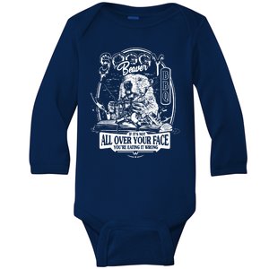 Soggy Beaver Bbq Funny Baby Long Sleeve Bodysuit