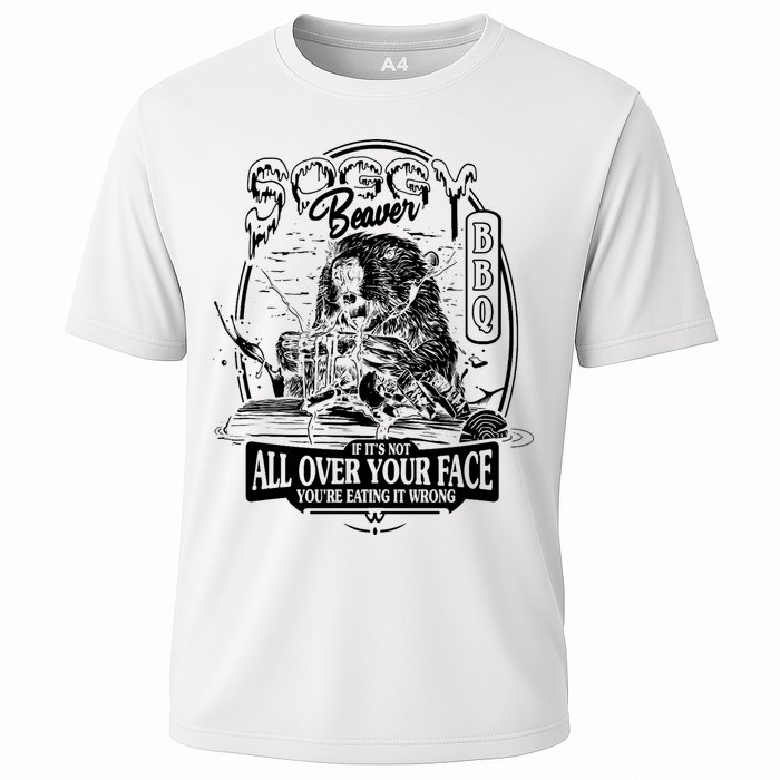 Soggy Beaver Bbq Funny Cooling Performance Crew T-Shirt