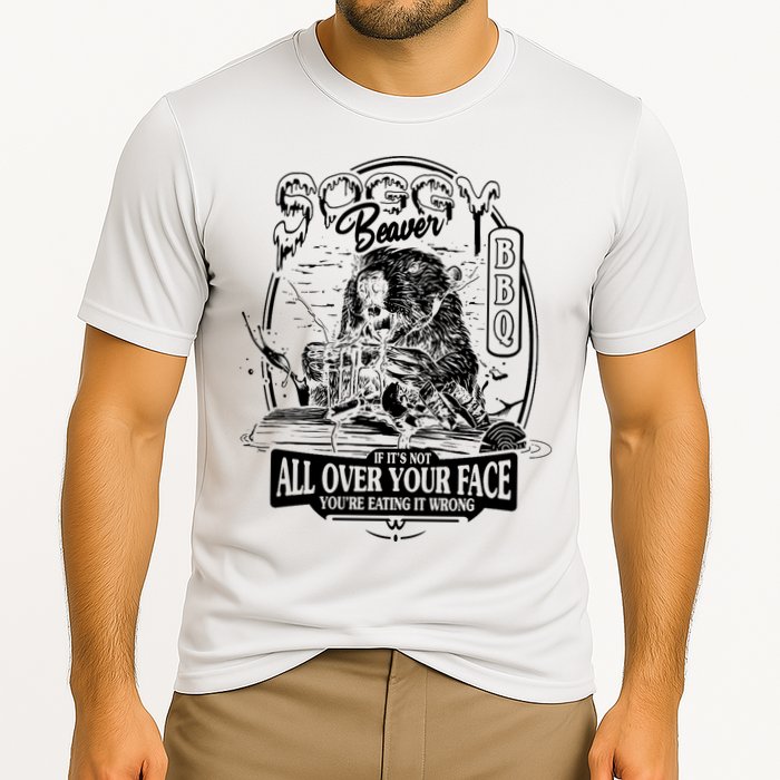 Soggy Beaver Bbq Funny Cooling Performance Crew T-Shirt