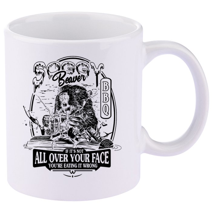 Soggy Beaver Bbq Funny 11oz C Handle Ceramic Mug