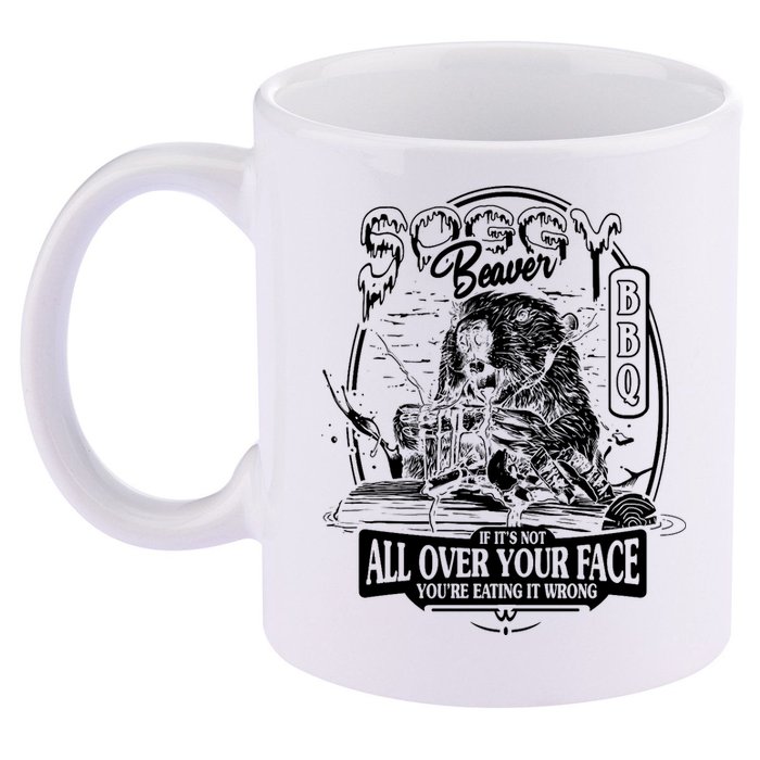 Soggy Beaver Bbq Funny 11oz C Handle Ceramic Mug