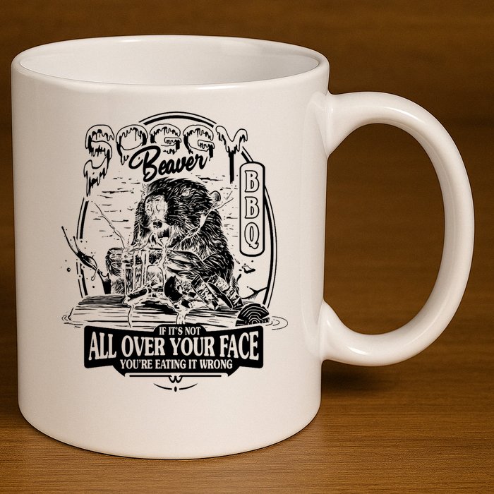 Soggy Beaver Bbq Funny 11oz C Handle Ceramic Mug