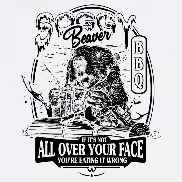 Soggy Beaver Bbq Funny Flat Bill Trucker Hat