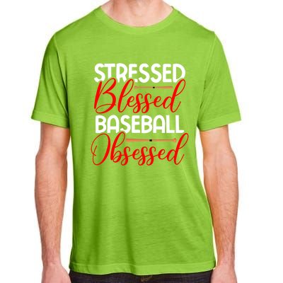 Stressed Blessed Baseball Obsessed Gift Adult ChromaSoft Performance T-Shirt